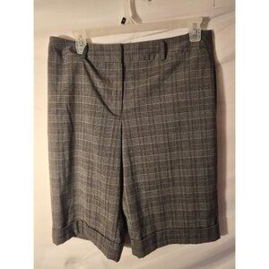 Studio 1940 Womens 16w 1X Plus Crop Pants Dressy Career Brown Plaid Knee Length